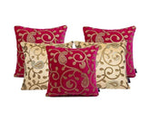 Set of 5 Velvet Cushion Covers 16x16 Inches, Embroidery Sofa Cushion Cover, Diwali Gift, Decorative Throw Pillow,Decorative Handmade Cushion